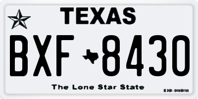 TX license plate BXF8430