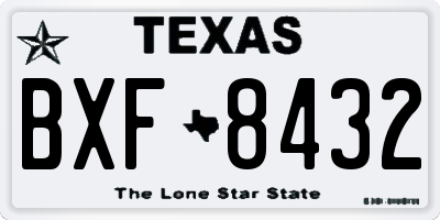 TX license plate BXF8432