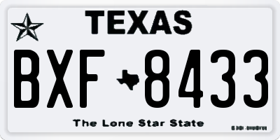 TX license plate BXF8433