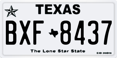 TX license plate BXF8437