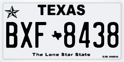 TX license plate BXF8438