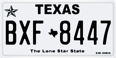 TX license plate BXF8447