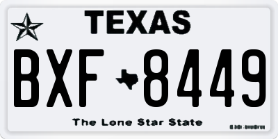 TX license plate BXF8449