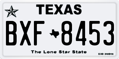 TX license plate BXF8453