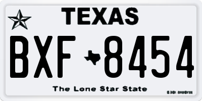 TX license plate BXF8454