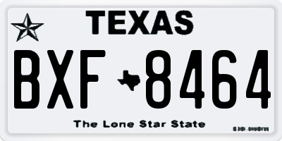 TX license plate BXF8464