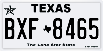 TX license plate BXF8465