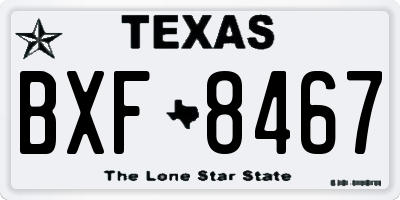 TX license plate BXF8467