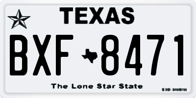 TX license plate BXF8471