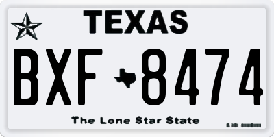 TX license plate BXF8474