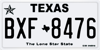 TX license plate BXF8476