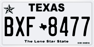 TX license plate BXF8477