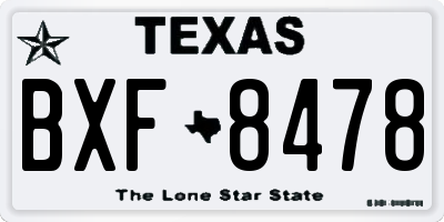 TX license plate BXF8478