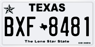 TX license plate BXF8481
