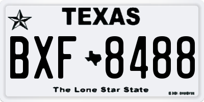 TX license plate BXF8488