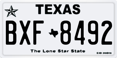 TX license plate BXF8492