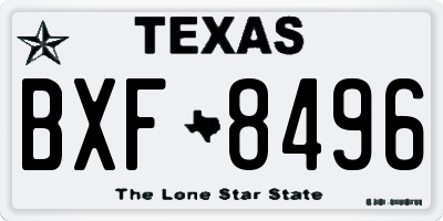 TX license plate BXF8496