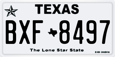 TX license plate BXF8497