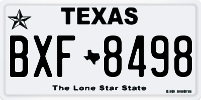 TX license plate BXF8498