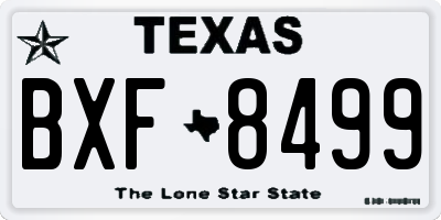 TX license plate BXF8499