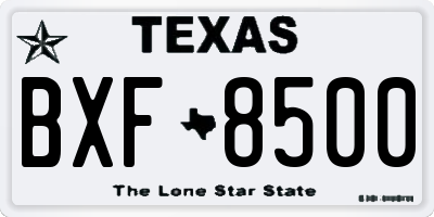TX license plate BXF8500