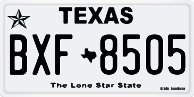 TX license plate BXF8505