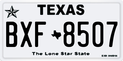 TX license plate BXF8507