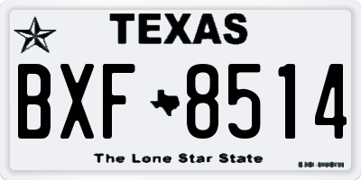 TX license plate BXF8514