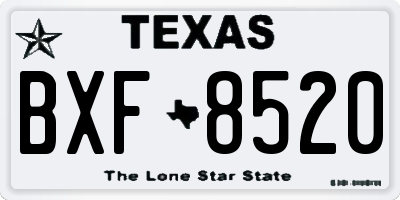 TX license plate BXF8520