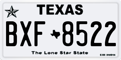 TX license plate BXF8522
