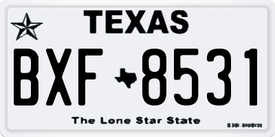 TX license plate BXF8531