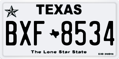 TX license plate BXF8534