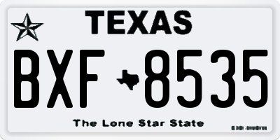 TX license plate BXF8535