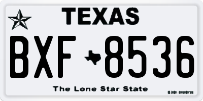TX license plate BXF8536