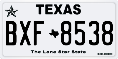 TX license plate BXF8538