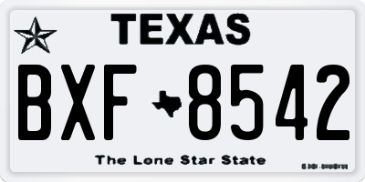 TX license plate BXF8542