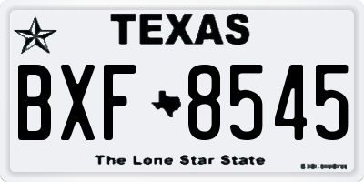 TX license plate BXF8545