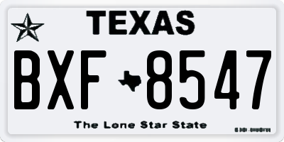 TX license plate BXF8547