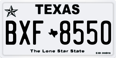 TX license plate BXF8550