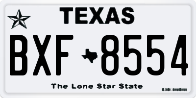 TX license plate BXF8554