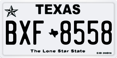 TX license plate BXF8558