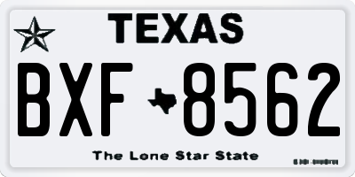 TX license plate BXF8562