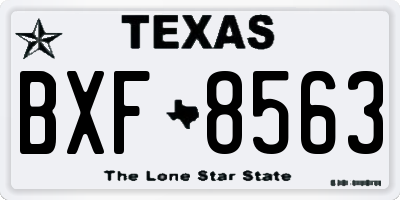 TX license plate BXF8563