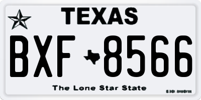TX license plate BXF8566