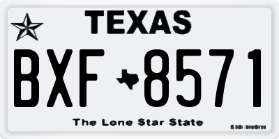 TX license plate BXF8571