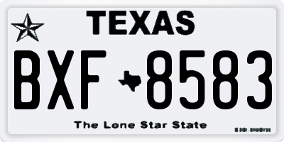 TX license plate BXF8583