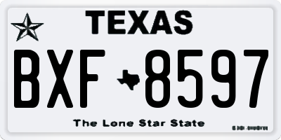TX license plate BXF8597