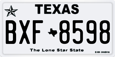 TX license plate BXF8598