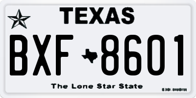 TX license plate BXF8601