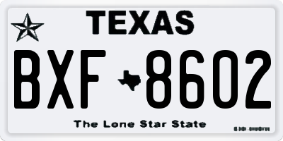TX license plate BXF8602